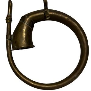 Vtg brass & or copper car horn Xmas ornament antique decor